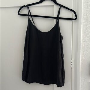 Lulu's Black Silk Sleeveless Camisole Top
